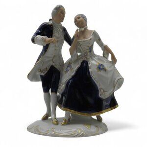 ROYAL DUX 3802 Dancing Couple 1940s Figurine Czech Vintage 8.5" - Damaged